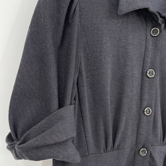 Nanette Lepore Gray Wool Blend Wrap Dress 12 Career Office Work Classic Preppy - Picture 3 of 6